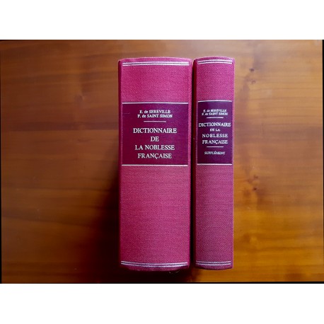 Dictionnaire de la Noblesse Française E. de Sereville et F. de Simon 2 volumes reliés